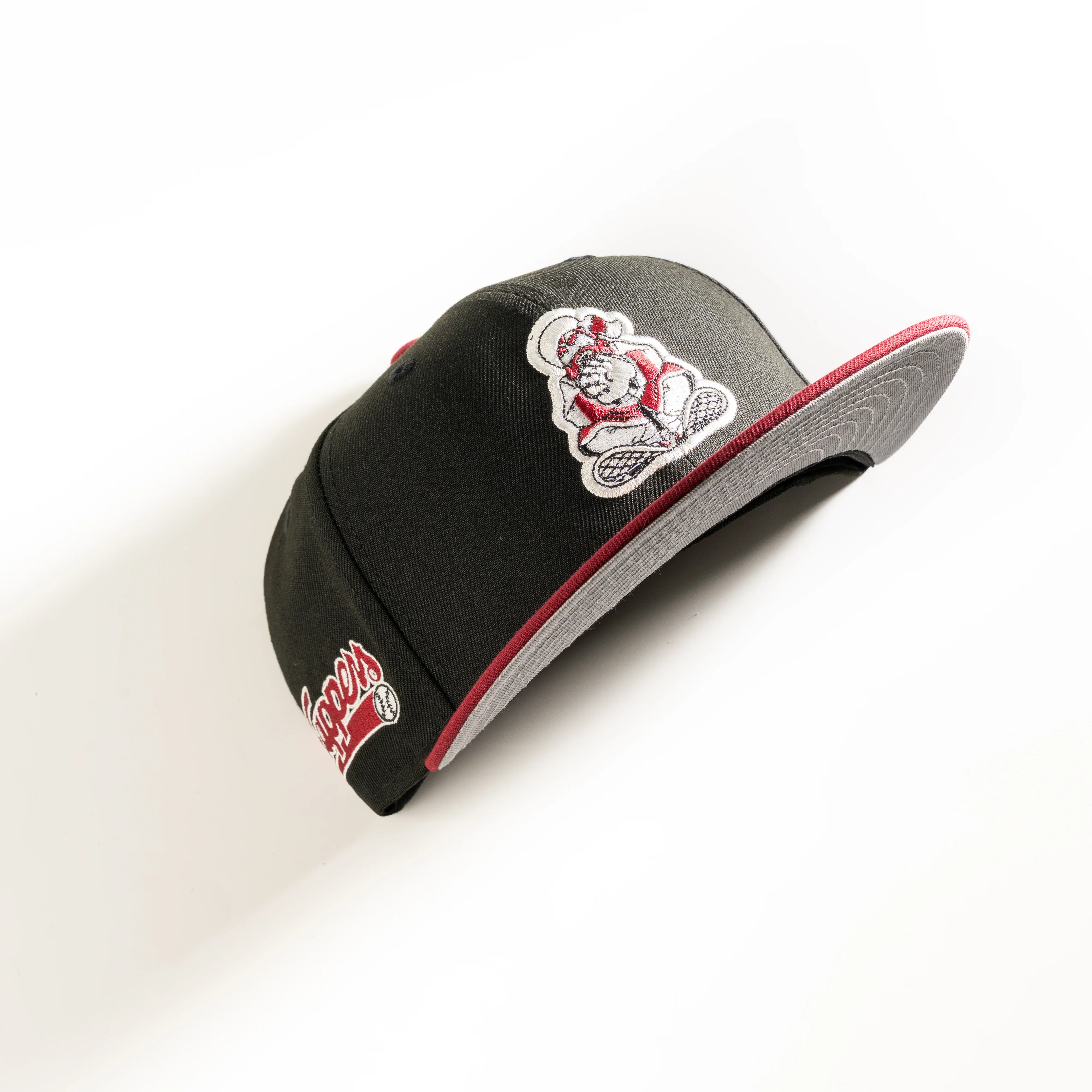 EDMONTON TRAPPERS CARDINAL BLACK 59FIFTY FITTED HAT