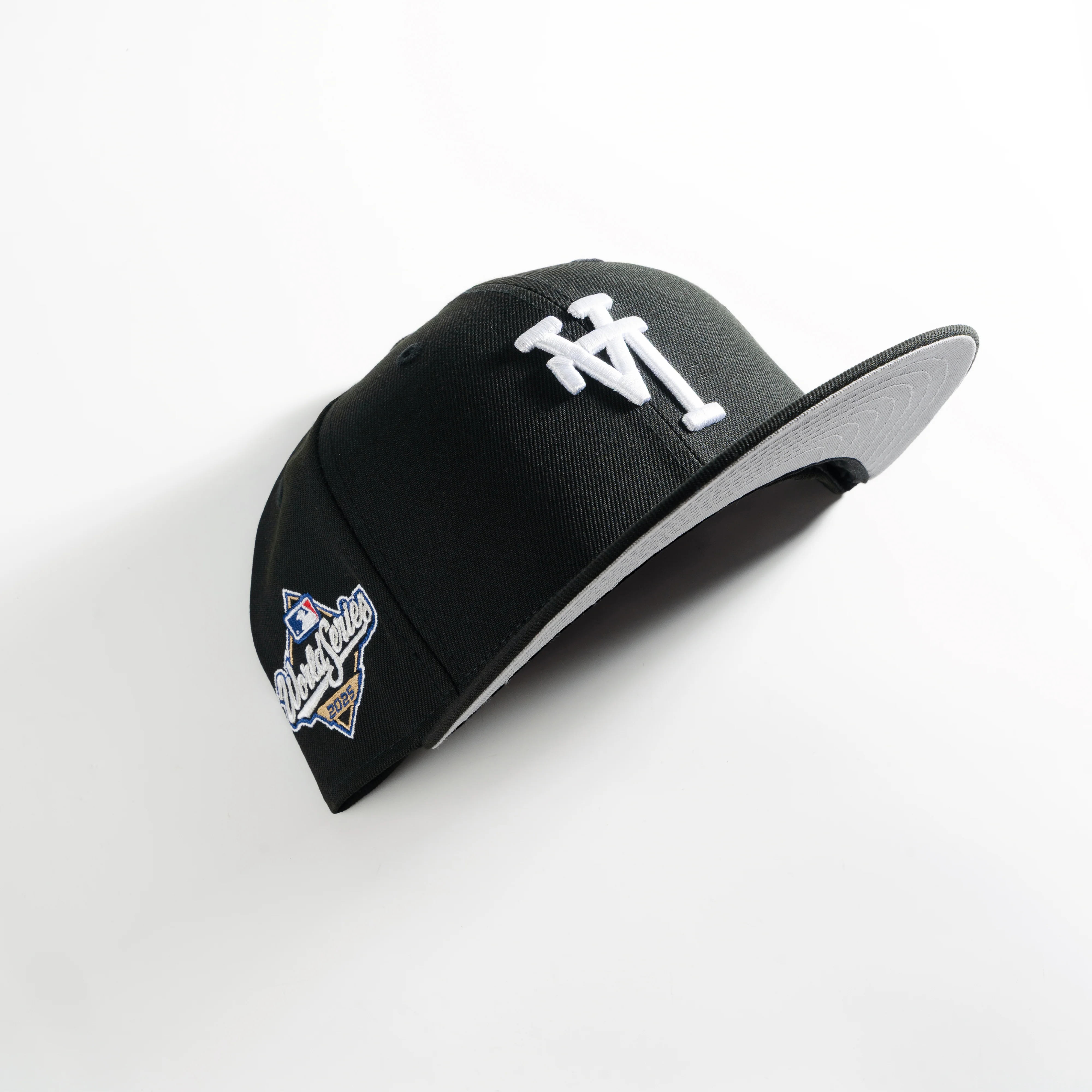 LOS ANGELES DODGERS UPSIDE DOWN 2025 WORLD SERIES BLACK 59FIFTY FITTED HAT